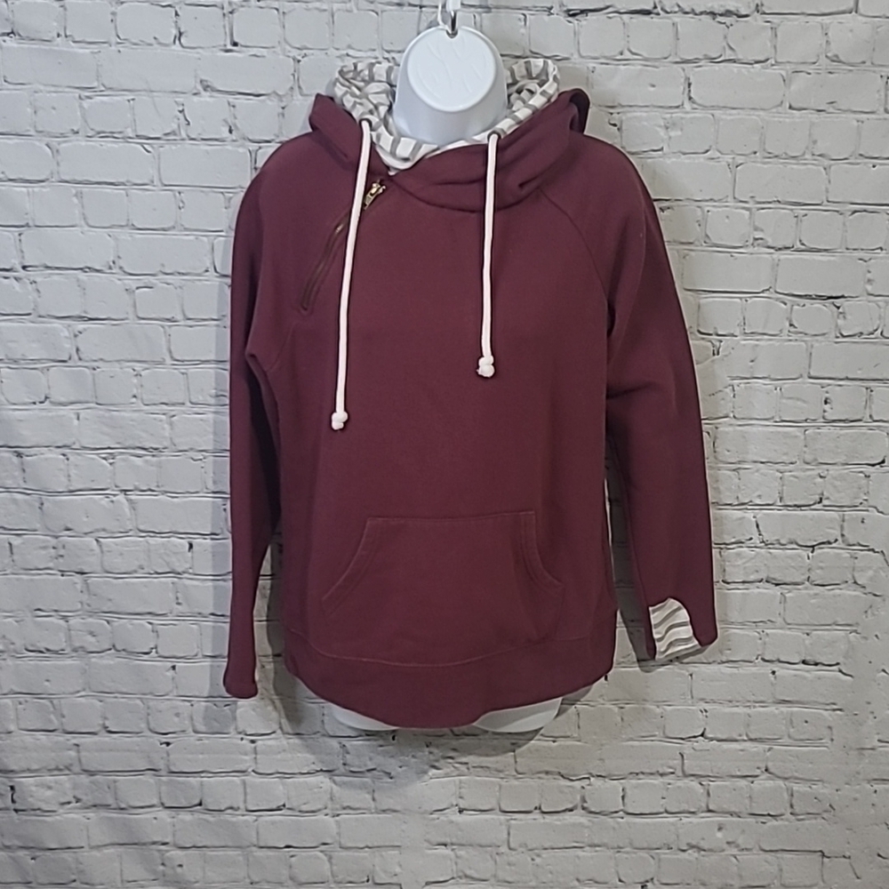 💙 Double Hooded Faux Zipper Hoodie